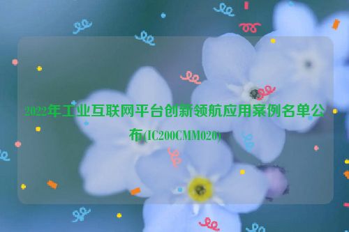 2022年工业互联网平台创新领航应用案例名单公布(IC200CMM020)