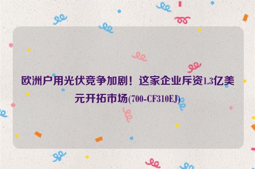 欧洲户用光伏竞争加剧！这家企业斥资1.3亿美元开拓市场(700-CF310EJ)