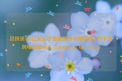 总投资10.2亿元辽宁省新民市中国电建15万千瓦风电项目开工(51304084-125 MU-TPIX12)