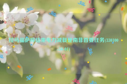 拉马福萨称结束电力减载是南非首要任务(330100-50-01)