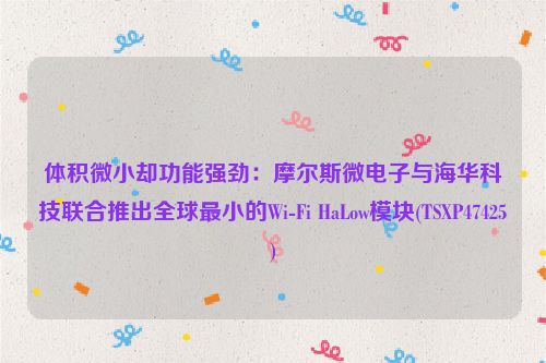 体积微小却功能强劲：摩尔斯微电子与海华科技联合推出全球最小的Wi-Fi HaLow模块(TSXP47425)