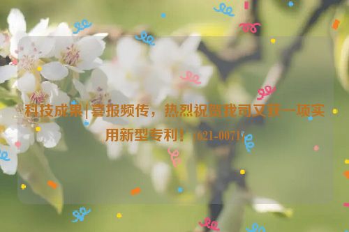 科技成果|喜报频传，热烈祝贺我司又获一项实用新型专利！(621-0071)