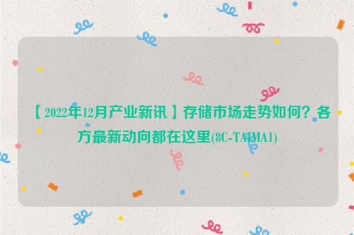 【2022年12月产业新讯】存储市场走势如何？各方最新动向都在这里(8C-TAIMA1)