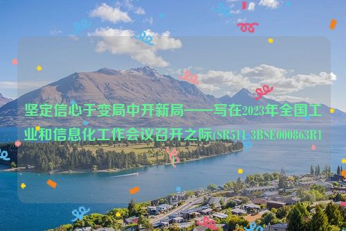 坚定信心于变局中开新局——写在2023年全国工业和信息化工作会议召开之际(SR511 3BSE000863R1)