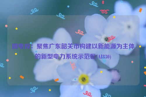 国电投：聚焦广东韶关市构建以新能源为主体的新型电力系统示范区(AI830)