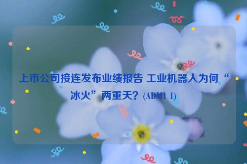 上市公司接连发布业绩报告 工业机器人为何“冰火”两重天？(ADM1 1)