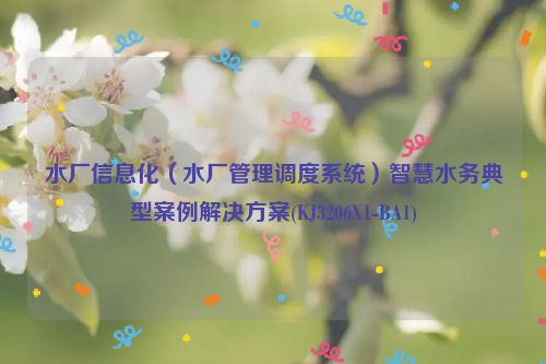 水厂信息化（水厂管理调度系统）智慧水务典型案例解决方案(KJ3206X1-BA1)