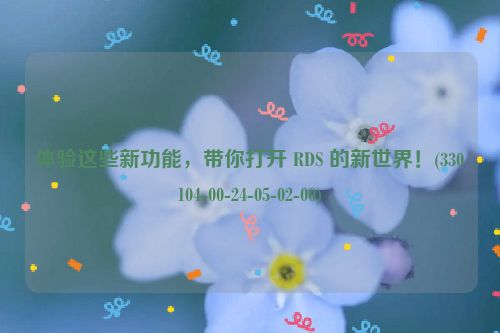 体验这些新功能，带你打开 RDS 的新世界！(330104-00-24-05-02-00)